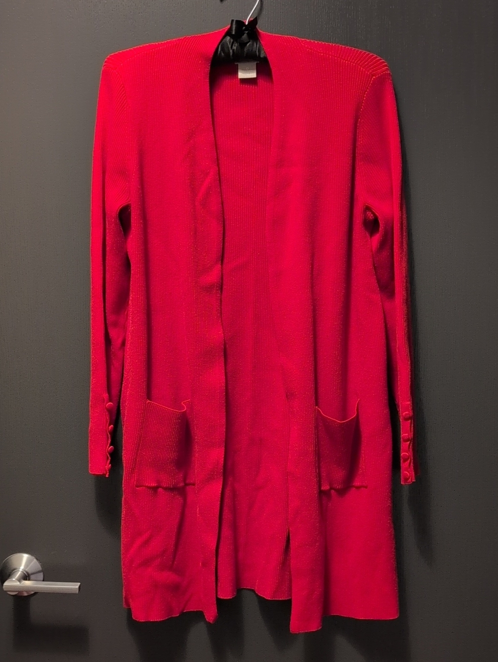 Chicos Red Open-Front Women's Cardigan Sweater